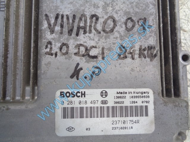 štartovací set na opel vivaro 2,0dci, 0281018497